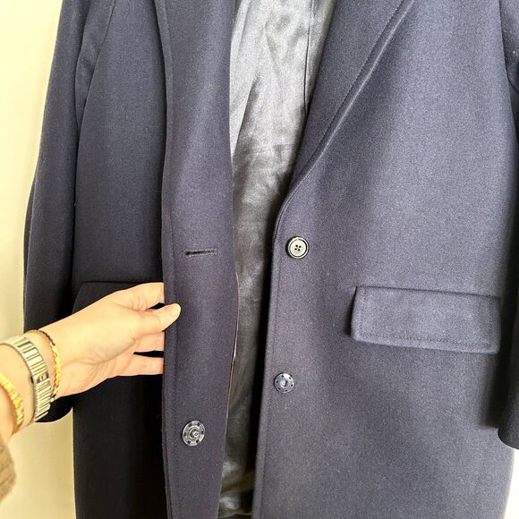 J.Crew Navy Deep Blue Wool Boyfriend Melton Wool Coat - Picture 7 of 14